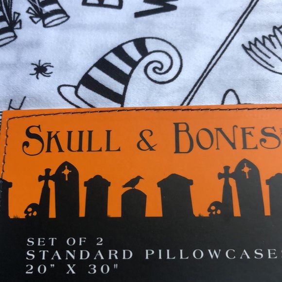 Skull & Bones Halloween BASIC WITCH Standard Pillowcases - Picture 6 of 6